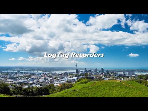 LogTag recorders banner featuring a city skyline