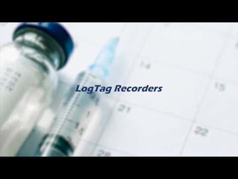 LogTag recorders banner featuring syringe and bottle